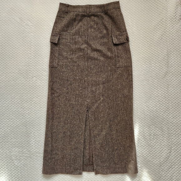 Vintage Wool Blend Cargo Midi Skirt - Picture 5 of 5